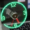 Creative Mini USB Powered LED Clock Real Time Display Summer Cooling Neon Fan