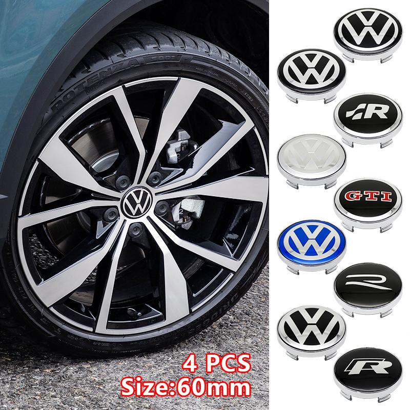 Для VW VOLKSWAGEN Новые 4 шт. 56 мм Наклейка на центр колеса автомобиля 60 мм Колпачок ступицы колеса Аксессуар Для VW golf Passat R Rline GTI