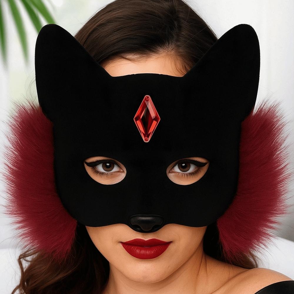 Cosplay Halloween Masquerade Mask Funny Half Face Mask Cute Cat Face Masks Unisex