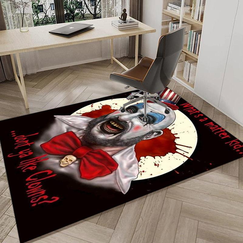 Horror Clown Laughing Carpet, Chair Rug,Rug for Office Bedroom living rooms, Doormat decor Fan Gift Christmas Gift