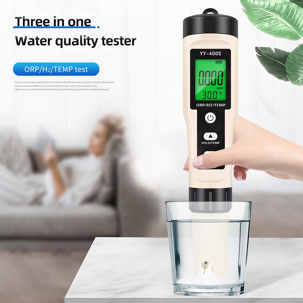 Hydrogen Water Tester Monitor H2 PH ORP TEMP Meter 4 in 1 Water Quality Analyzer Rich Hydrogen Test Pen for Aquariums Pools Spa