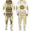 Золотой Пномпень, мужской спортивный костюм с 3D принтом в стиле хип-хоп, толстовка с длинными рукавами, брюки, костюм, весенне-осенний мужской комплект спортивной одежды для бега