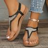 Lucyever Fashion Clip Toe Crystal Sandals Women 2024 Bohemian Style Slip On Platform Sandles Woman Beach Non Slip Flat Sandalias
