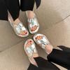 Popular one-word slippers for women wearing 2025 new summer high-end flat-bottomed non-slip pregnant women beach shoes