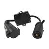 1Pc ABS Trailer Light Converter US 7 Way Blade Socket to EU 7-Pin Round Plug Separate Stop Tail Signal for Caravan Boat Bike