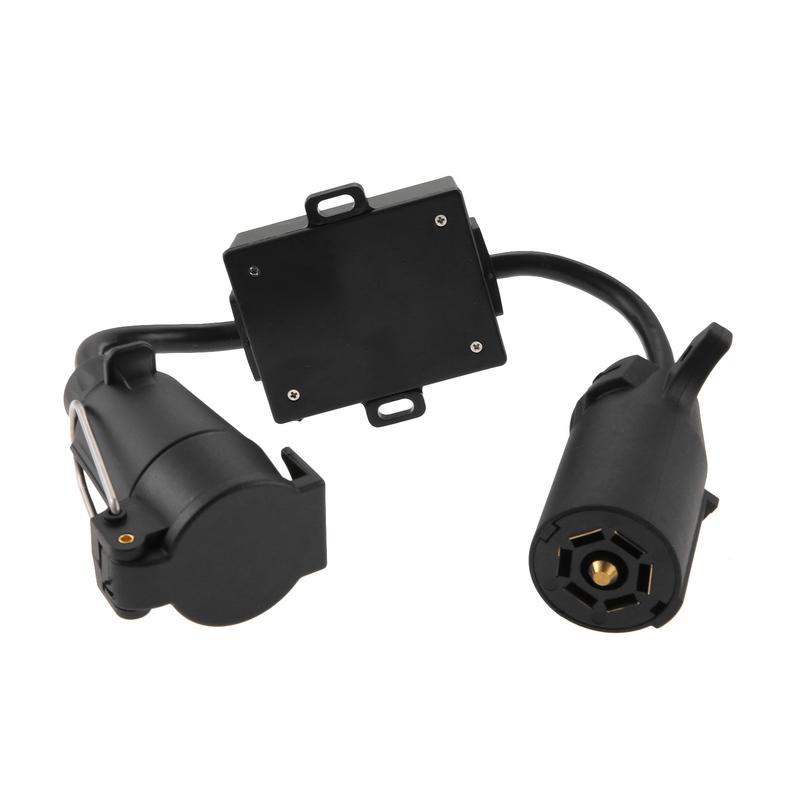 1Pc ABS Trailer Light Converter US 7 Way Blade Socket to EU 7-Pin Round Plug Separate Stop Tail Signal for Caravan Boat Bike