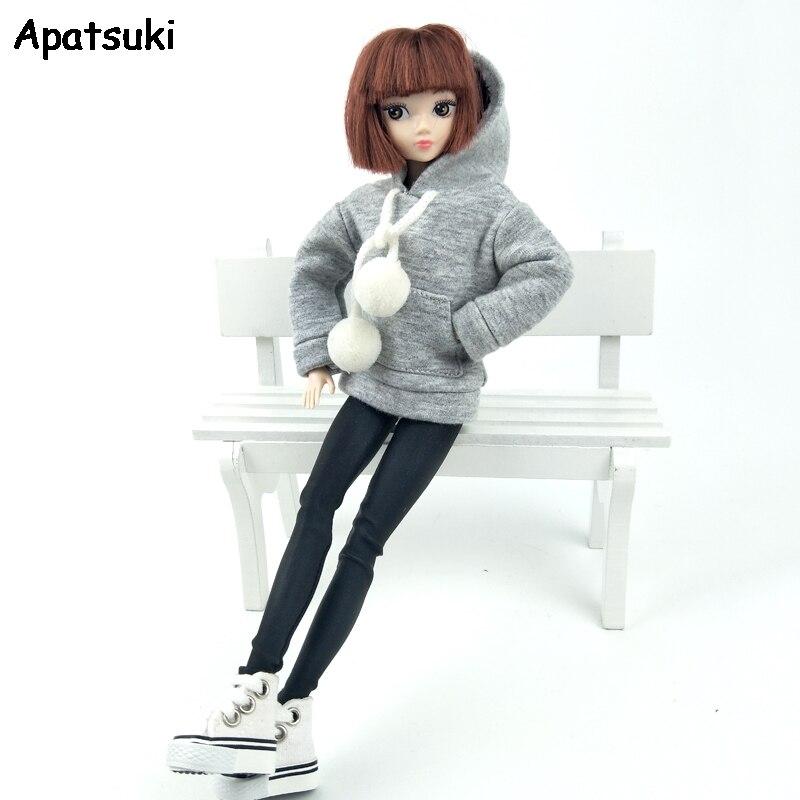 Серое пальто, толстовка для куклы Барби, одежда для куклы Барби, наряды для кукол 1/6, аксессуары для кукол, детские игрушки для детей, коллекция