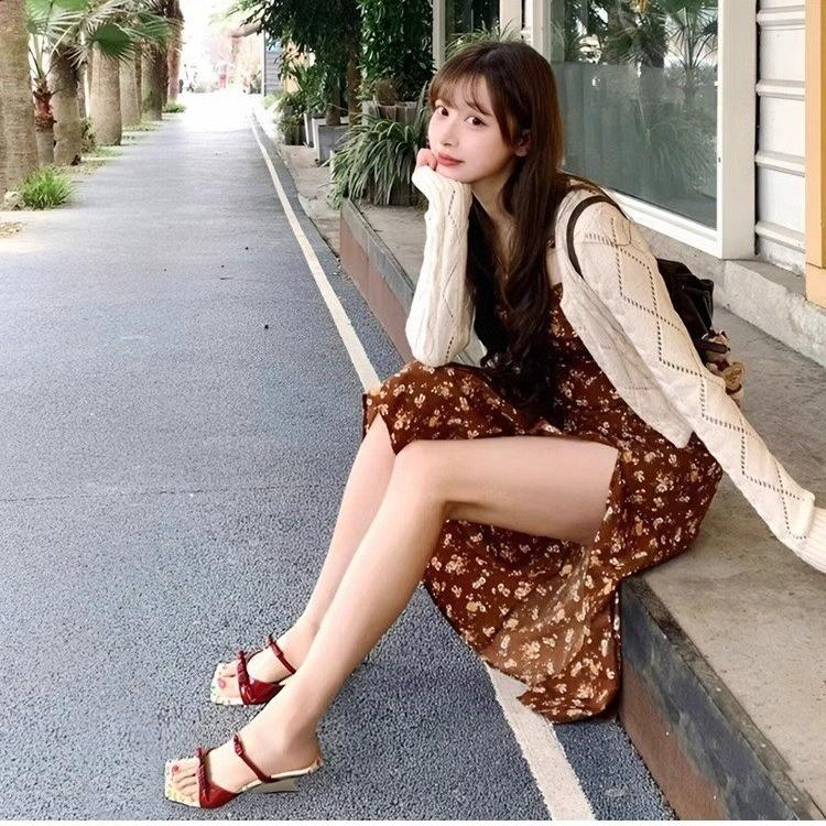 Летняя женская обувь Темперамент Стройнящая Лолита Инс Стиль Ретро Бант Цветочные На танкетке На каблуке Роскошные сандалии Zapatillas Mujer