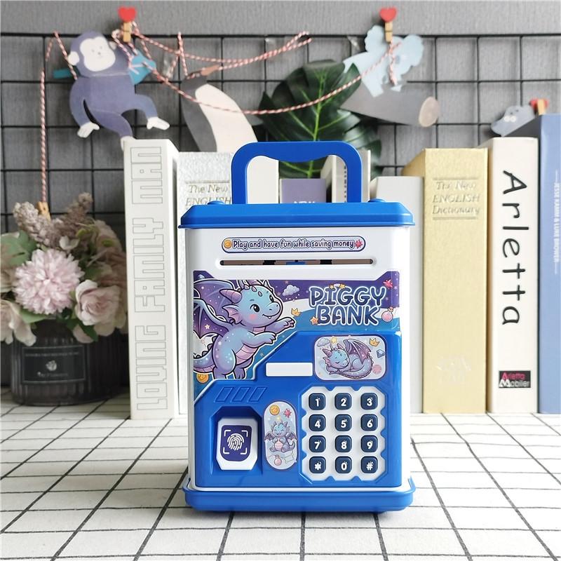 Fingerprint Money Jar Piggy Bank – Automatic Rolling, Password Safe, Music Toy for Children