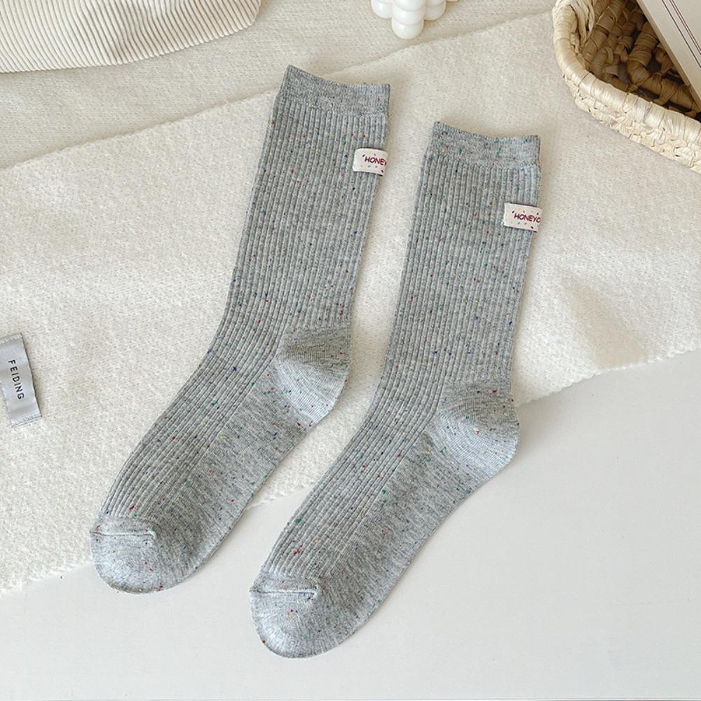 Хлопковые вязаные носки средней длины Теплые носки Модные носки средней длины Зима