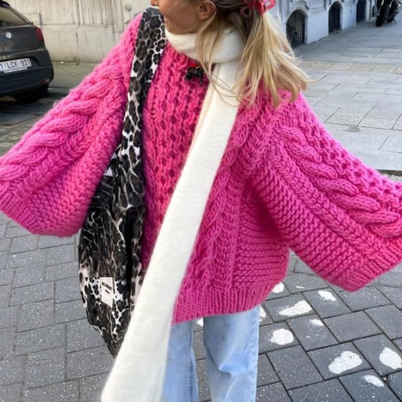 Модный вязаный женский свитер, свободный свитер с высоким воротом и длинным рукавом, женский осенне-зимний свободный женский пуловер, верхняя одежда