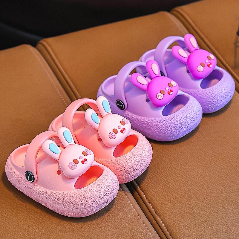 Children's sandals for girls, summer cartoon cute princess soft-soled non-slip home bathing sandals for toddlers and babies, boys' slippers