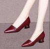 Cresfimix Sapatos Femininas женские модные винно-красные весенние туфли на квадратном каблуке женские повседневные офисные черные кожаные туфли-лодочки A6674