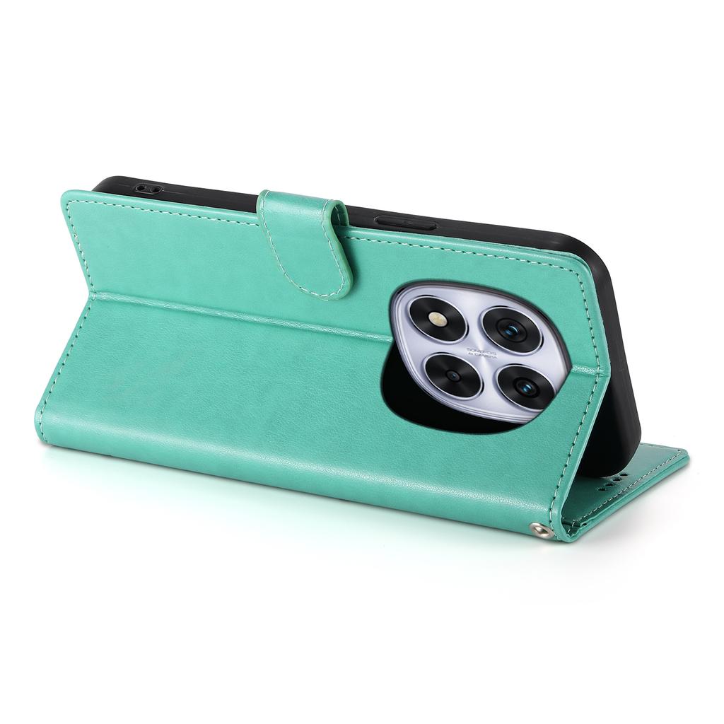 For Xiaomi Redmi Note 14 Pro 4G Wallet Case Butterfly Floral Imprint PU Leather Phone Cover with Wrist Strap