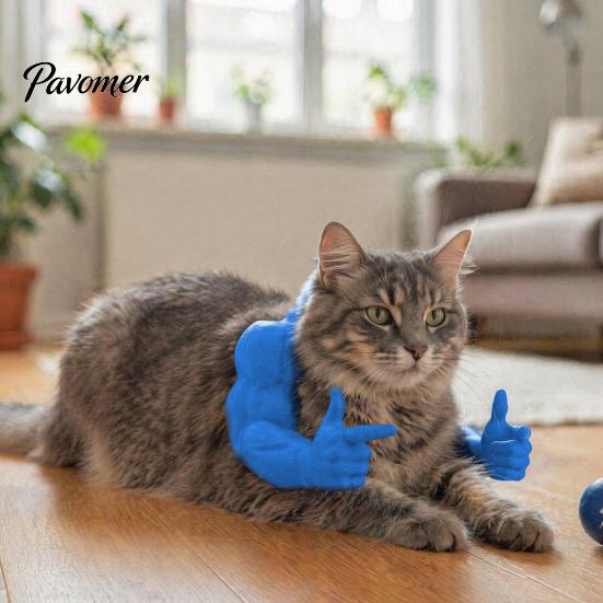 Хэллоуинская одежда для кошек, 2 шт., забавные мускулистые руки, уморительный косплей, 3D-печать, костюм супергероя, жест мира, легкое крепление на плечо для питомца