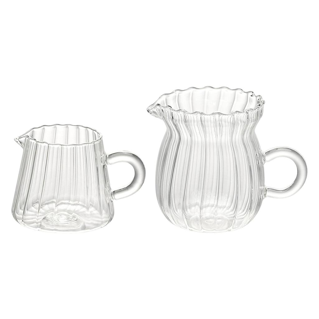 Glass Coffee Milk Jug Multifunctional Tea Pitcher Heat Resistant Transparent for Living Room Household Cafe Office Beverage
