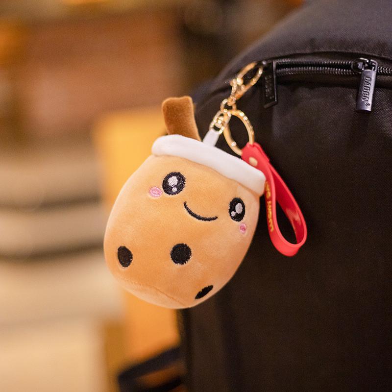 Tea Milk Cup Plush Keychain Cute Bag Pendant Cartoon Doll Kids Gift Birthday