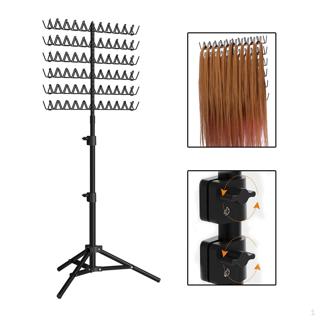 Hair Braiding Rack, Height Adjustable, Easy To Install Save Time and Prevent Tangles Display