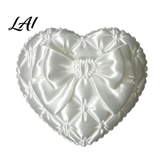 Colorful Macaron Jewelry Case 3D Print Heart Storage Box with Satin Simulation Texture Bow Anti-tangle Design Organizer Portable Organizer