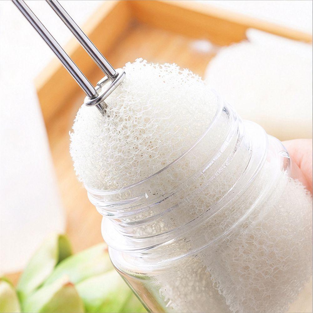 Stainless Steel Handle Sponge Bottle Brush Non-Scratch Long Handle Bottle Brush Tumblers