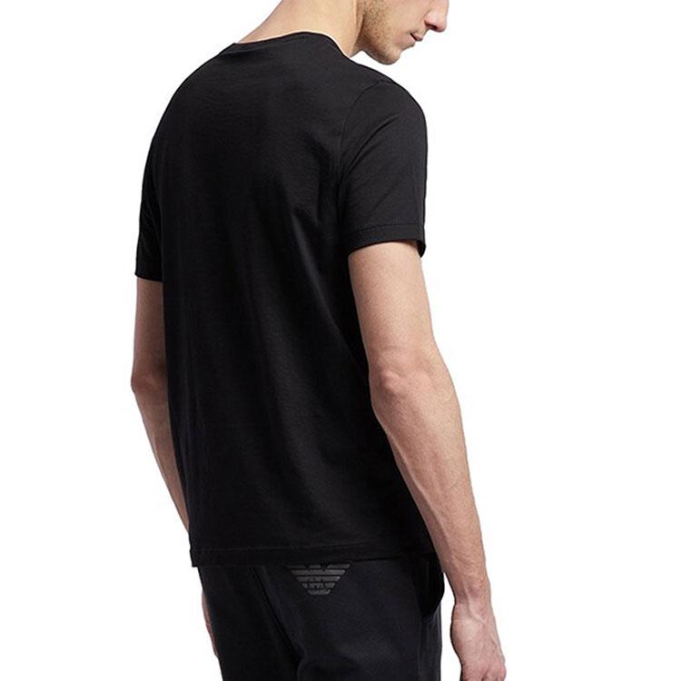 Emporio Armani Мужская футболка с коротким рукавом и золотым логотипом-буквой Черная 3G1TM4-1JHRZ-0999