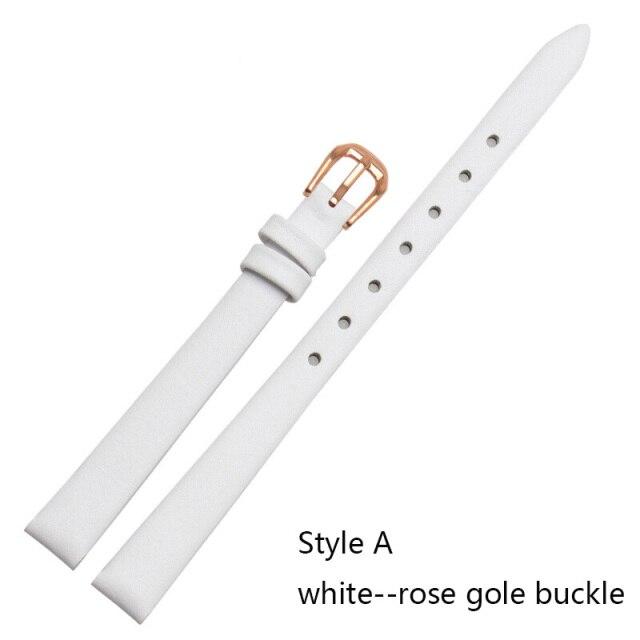 Женский браслет для часов из натуральной кожи, модный ремешок для часов, наручные часы, мини-ремешок 6 мм, 8 мм, 10 мм, 12 мм, 14 мм, маленький размер, красный ремешок для часов