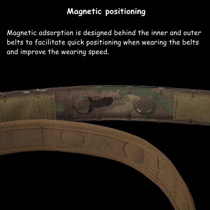 Airsoft Battle Belt Outdoor CS Training Belts MOLLE System Magnetic 2 in 1 Waist Belt Hunting Gear Accessories