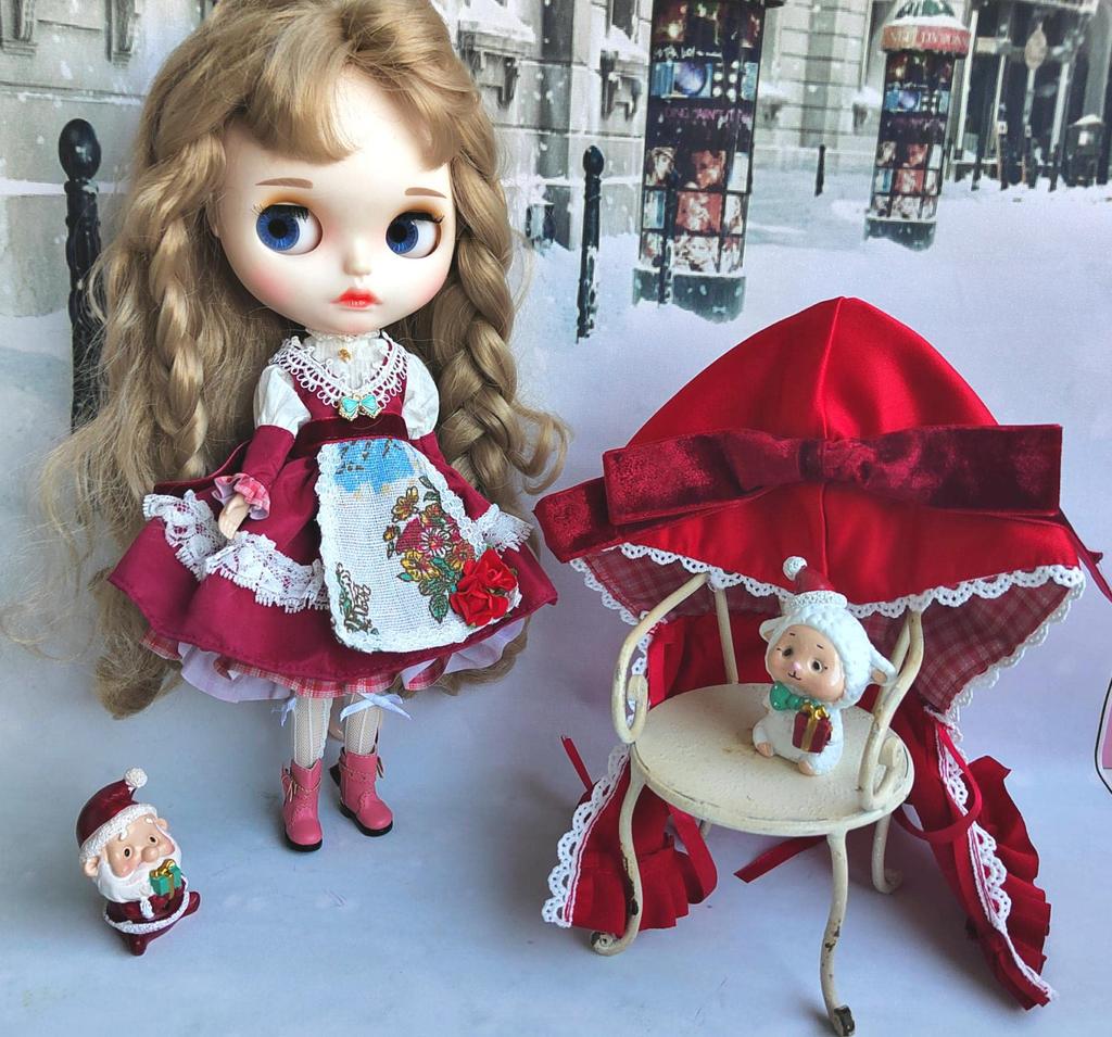 Одежда для кукол Blythe: костюм Красной Шапочки для кукол Obitsu 24, совместимая с Azone. (для кукол 16-18 см)
