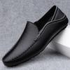 Leather Penny Loafers Slippers Men Moccasins Large Size 46 Luxury Mens Casual Shoes Half Shoes Slip On Flats Male Driving Shoes