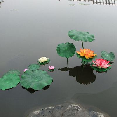Искусственные плавающие листья лотоса Искусственное растение 10/15/18/28/40 см Ева Зеленый Круглый Лист лотоса Сад Пруд Бассейн Декор