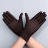 1 Pair Unsiex Winter Gloves Five Fingers Solid Color Elastic Anti Slip Sun Protection Breathable Soft Stage Performance Auction Ritual Girl Gloves