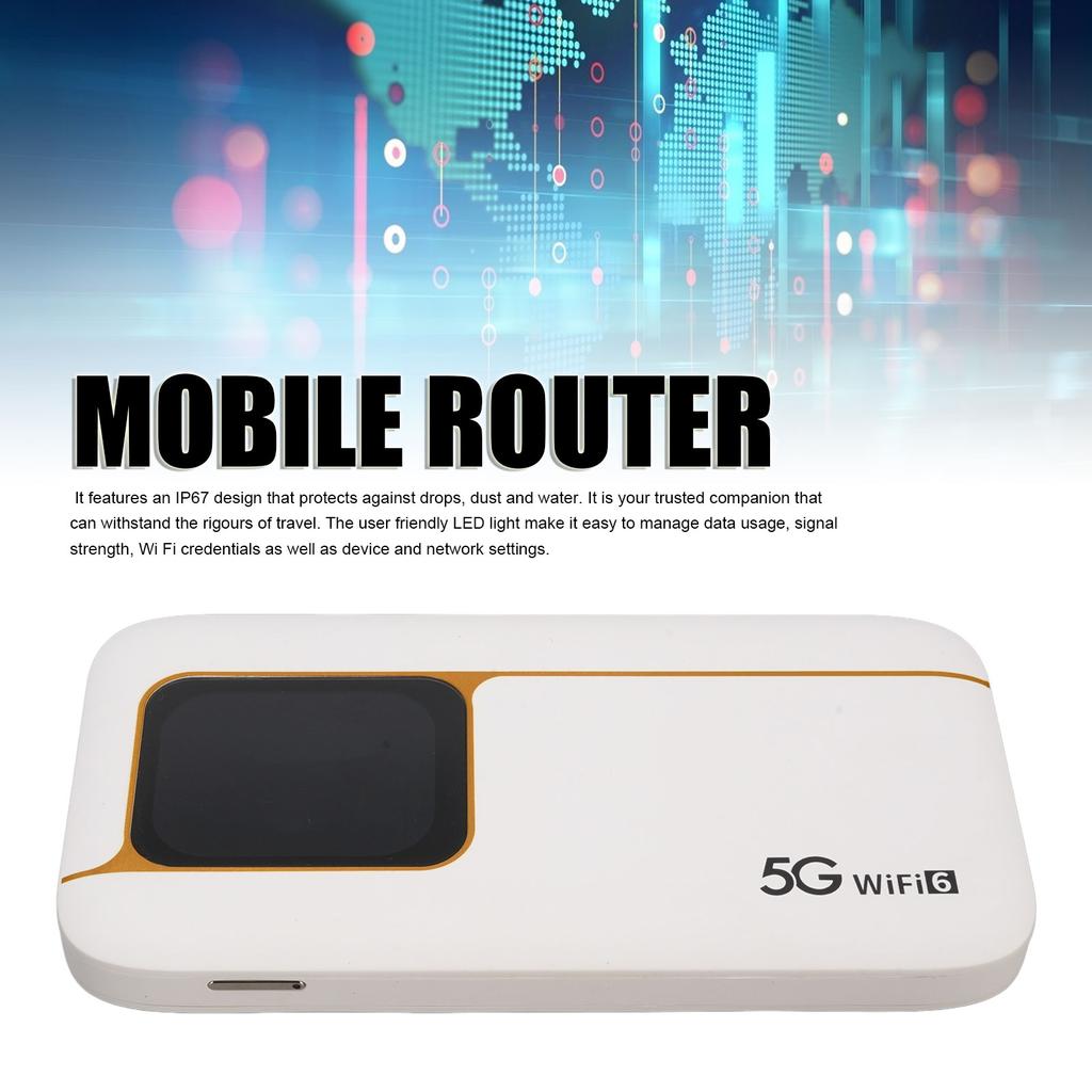 Мобильная точка доступа 5G WiFi 6 с 2,01-дюймовым сенсорным экраном, портативный мобильный WiFi-роутер 7100 мАч со слотом для SIM-карты, поддержка 16 устройств
