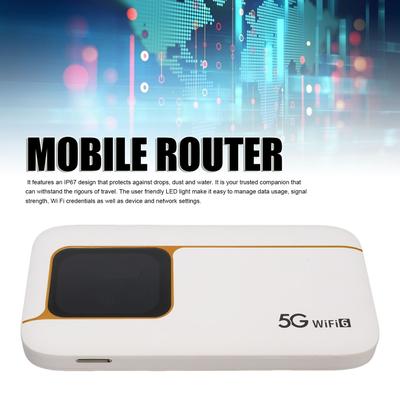 Мобильная точка доступа 5G WiFi 6 с 2,01-дюймовым сенсорным экраном, портативный мобильный WiFi-роутер 7100 мАч со слотом для SIM-карты, поддержка 16 устройств