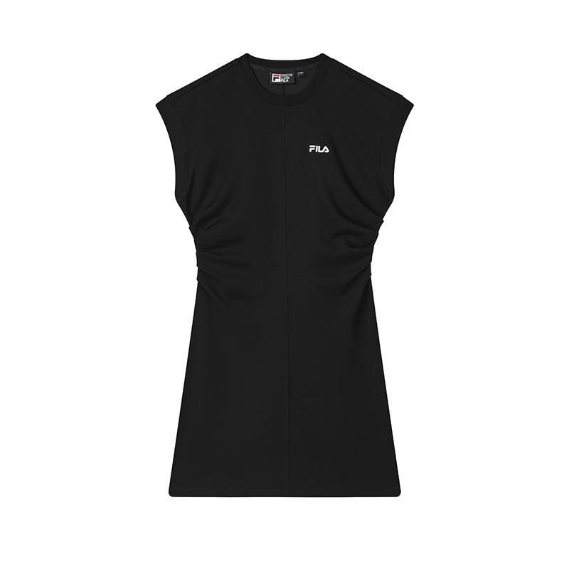 Fila Heritage Fashion Простое Удобное Повседневное Вязаное Платье без Рукавов Женские платья Черный F51W528301F-BK
