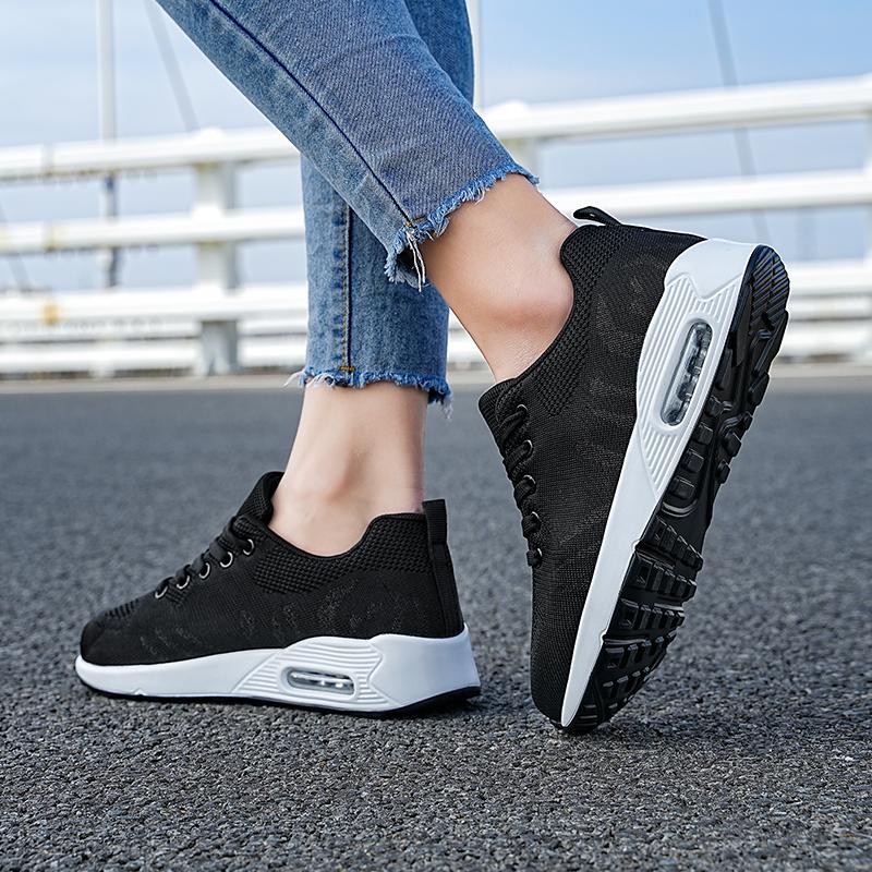 Women’s Black Running Sneakers Casual Red Sport Shoes White Walking Jogging Shoes Over Sized