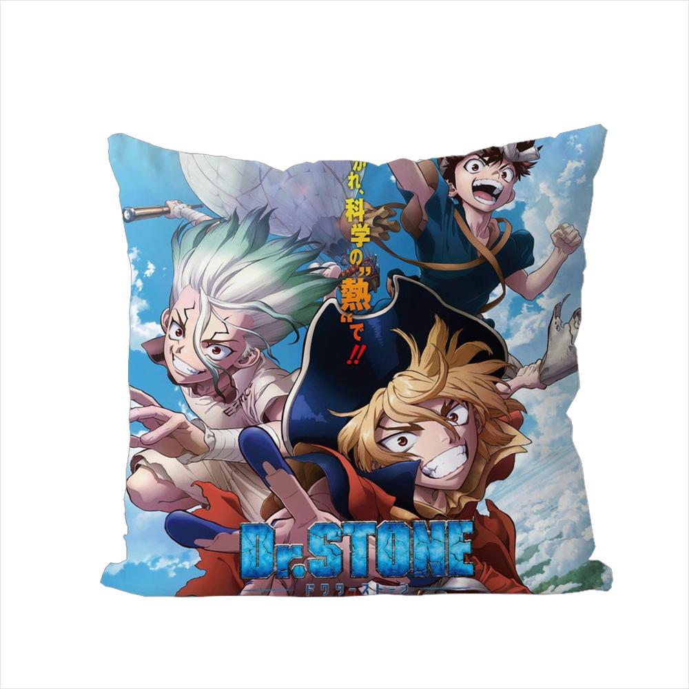 Anime DrSSTONE Pillow Case For Car Sofa Decorative Home Doublesided Print Plush Square Throw Pillow Cushion Cover
