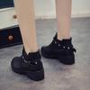 Women's Spring Round Toe PU Snow Boots Casual Short Tube Thick Soled Martin Boot Rivet Knight Shoes 35-40