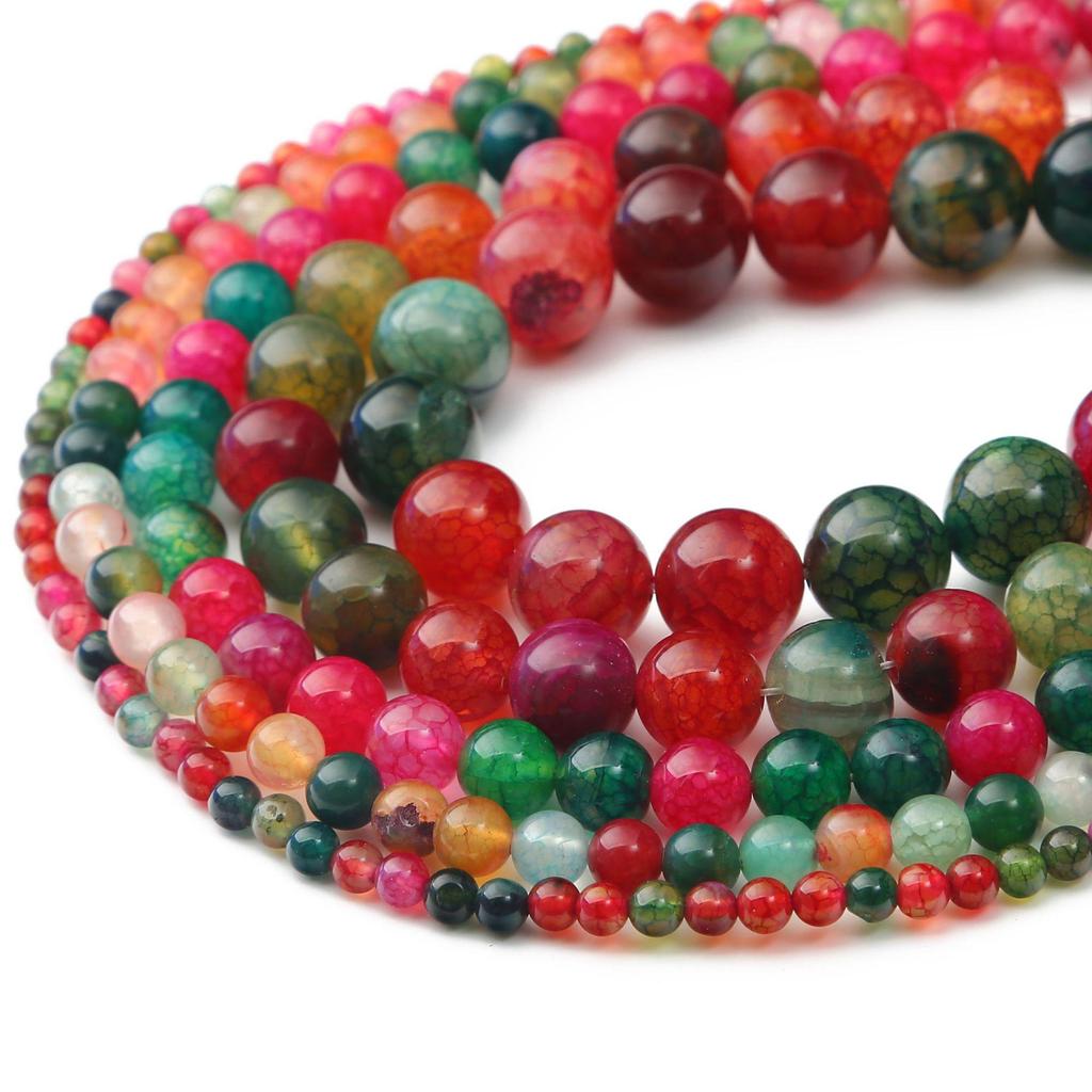 Натуральный круглый берилловый агатовый браслет из бусин и ожерелье, аксессуары для DIY