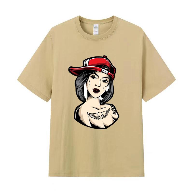 Летняя мужская футболка высокого качества из хлопка с короткими рукавами и принтом, женская футболка, модная спортивная рубашка, повседневный топ для бега