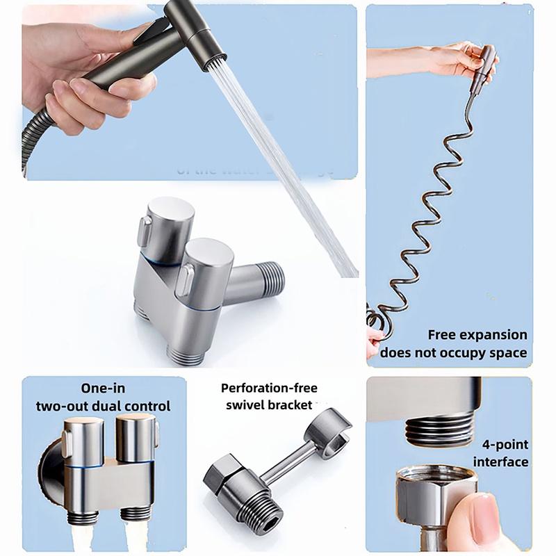 4 шт. настенный распылитель для унитаза и биде, набор со шлангом, ручной смеситель для чистки из нержавеющей стали, набор для мытья биде и душа