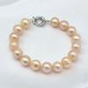 Large Pearl Bracelet White Natural Freshwater Pearl Simple Bracelet Diameter 11-12mm Round Pearl Fashion Bracelet for Women