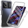 Чехол для Xiaomi Poco X5 5G - Чехол-книжка 360 Полная защита Прозрачный 2 части Передняя Задняя Защелкивающийся Phonillico®