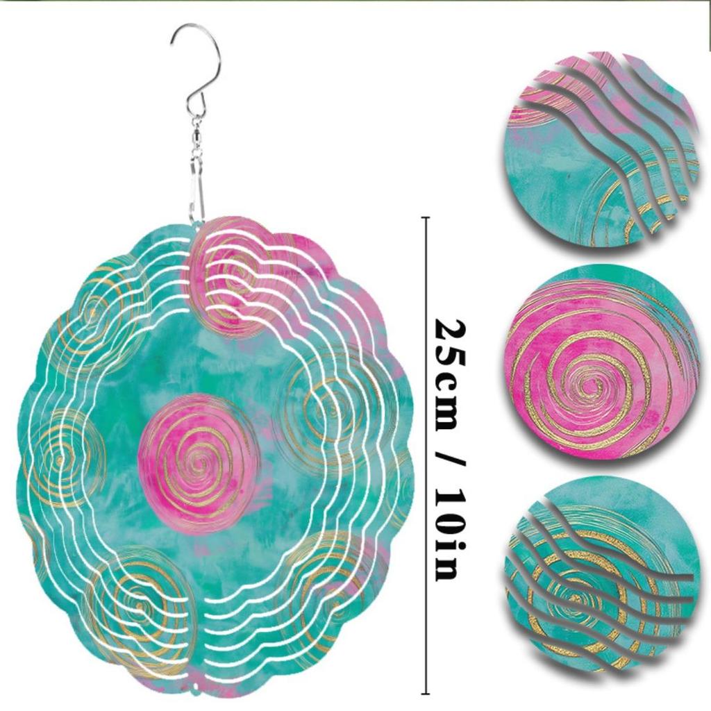 Элегантный подвесной колокольчик с вращающимся на 360 градусов крючком, 25 см, яркий абстрактный металлический уличный декор для балкона, газона, сада, идеальный подарок для всех сезонов