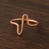 Pure Copper Heartbeat Pulse Ring: Women's Minimalist EKG Lifeline Fashion Jewelry
