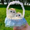 Фигурка Кошка-мать и котенок с корзиной - Игрушка-подарок для детей или девушки