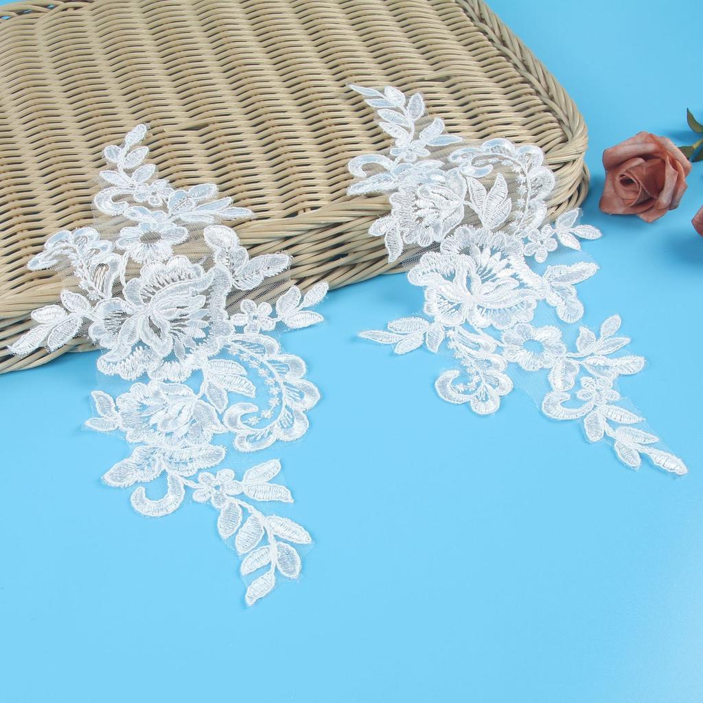 Bone Rope Lace Lace Haute Couture Embroidery Wedding Dress Veil With Car Stock Flower Sticker Car Stock Embroidery Lace To Flower