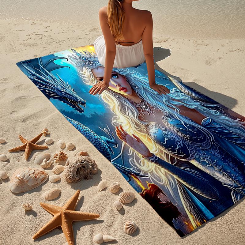 Dragon Queen's Majesty Beach Towel, Super Soft Microfiber, Gift for Her/Him, Birthday, for Pool, Beach, Travel, Home Decor Fan gifts