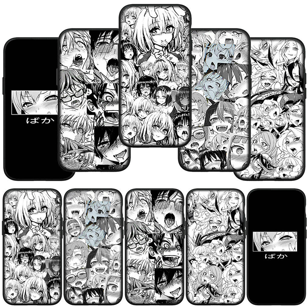 Чехол для Samsung Galaxy S25 S24 S23 iPhone 16 15 Xiaomi Redmi Note 14 13 12 16E 11 Pro Max OPPO Moto Huawei Ahegao Hentai Manga Anime Girl Waifu Cover