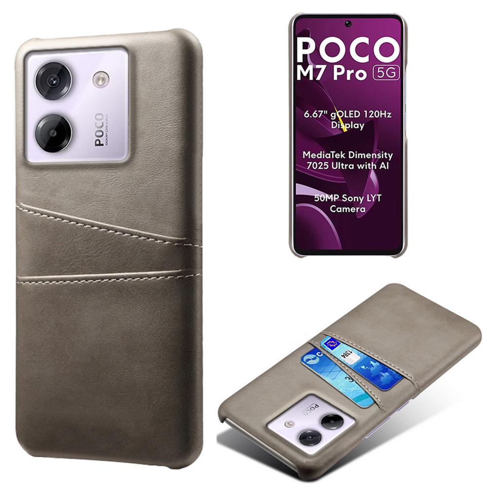 For Xiaomi Poco M7 Pro 5G Case Dual Card Slots PU Leather + Hard PC Phone Cover