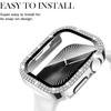 Чехол для Apple Watch Case 10 11 46мм 42мм 45мм 44мм 40 41мм Алмазный бампер Закаленное стекло Защитная пленка для экрана Серия 9 7 SE 6 8 5